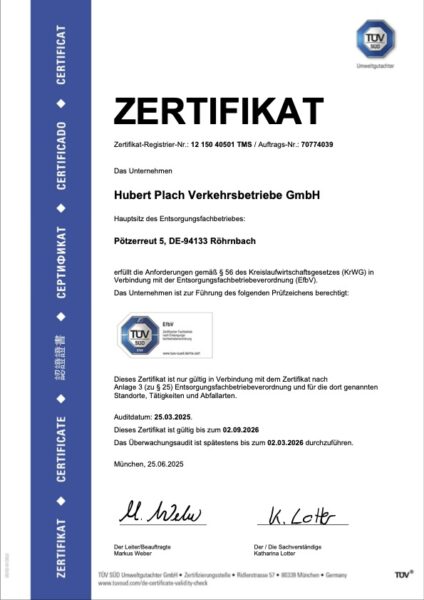 EfbV-Zertifikat